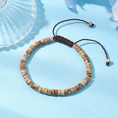 Natural Picture Jasper Braided Bead Bracelets(BJEW-JB11114-04)-2