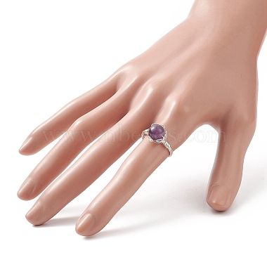 NaturalGemstone Braided Bead Finger Ring(RJEW-TA00066)-4