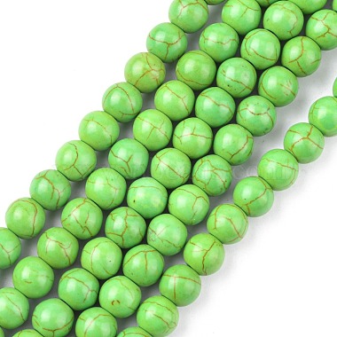 8mm LimeGreen Round Synthetic Turquoise Beads