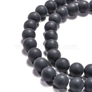 Natural Black Agate Beads Strands(X-G-H1617)-5
