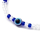 bracelet extensible en résine mauvais œil et perles acryliques(BJEW-JB10098)-3