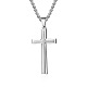 Colliers unisexes avec pendentif croix en acier inoxydable(TQ5525-2)-1