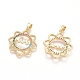 Brass Micro Pave Cubic Zirconia Pendants(ZIRC-G152-34G)-2