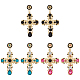 3 Pairs 3 Colors Plastic Cross Dangle Stud Earrings(EJEW-AN0004-63)-1