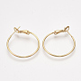 Real 18K Gold Plated Brass Hoop Earring Findings(X-KK-S348-406A)