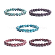 Natural Labradorite Round Beaded Stretch Bracelet, Gemstone Jewelry for Women, Mixed Color, Inner Diameter: 2-1/8 inch(5.3cm), Beads: 8mm(BJEW-JB07906)