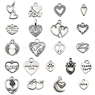 20Pcs Alloy Pendants, Heart, Antique Silver, 10~30mm, 20pcs/bag(PW-WG67939-01)