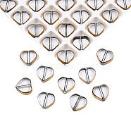 504Pcs Electroplated Glass Beads, Edge Plated, Heart, Dark Goldenrod, 8x8x2mm, Hole: 0.9mm(EGLA-N006-064)
