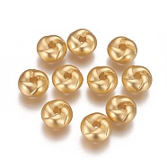 Brass Twisted Beads, Long-Lasting Plated, Rondelle, Matte Gold Color, 7.5x4mm, Hole: 1.4mm(KK-K238-24MG)