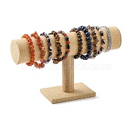Linen T-Bar Bracelet Display Stands, Linen, 13.7x24x7.1mm(BDIS-WH0003-04B)