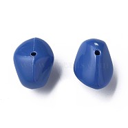 Opaque Acrylic Beads, Nuggets, Royal Blue, 12.5x18x13mm, Hole: 1.6mm, about 360pcs/500g(MACR-S373-146-A16)