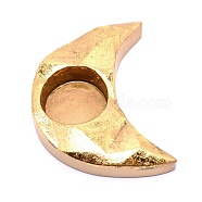 Resin Candle Holder, for Islamic Festival of Ramadan Decorations, Moon, Gold, 10.7x8.5x2.2cm, Tray: 4cm(AJEW-WH0171-98A)