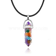 Dyed Natural Shell Pendant Necklaces, Bullet, Colorful, No Size(IC1467-7)