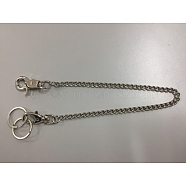 Zinc Alloy Keychains Key Rings, with Iron Chains, Platinum, 38mm(X-KEYC-L012-02P)