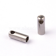 304 Stainless Steel Cord Ends, End Caps, Stainless Steel Color, 7x2.8mm, Hole: 1.2mm, Inner Diameter: 1.8mm(X-STAS-H311-1.8mm)