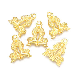Golden Plated Alloy Pendant Rhinestone Settings, 12 Constellation/Zodiac Sign, Gemini, 23.5x19.5x2.5mm, hole: 2mm, Fit for SS6(1.9~2.0mm) Rhinestone(PALLOY-WH0067-15G-03)