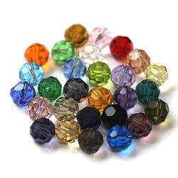 Imitation Austrian Crystal Beads, Grade AAA, Faceted, Round, Mixed Color, 4mm, Hole: 0.7~0.9mm(SWAR-F021-4mm-M)