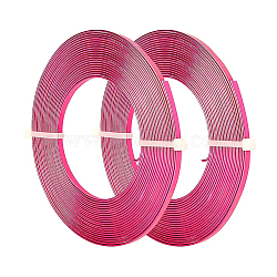 Aluminum Wire, Flat Craft Wire, Bezel Strip Wire for Cabochons Jewelry Making, Camellia, 3x1mm, about 5m/roll(AW-BC0003-34A-09)