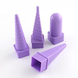 4pcs/set Plastic Border Buddy Quilling Tower Sets DIY Paper Craft, MediumPurple, 80~110x33~34x33~34mm(DIY-R023-12)