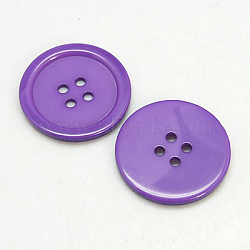Resin Buttons, Dyed, Flat Round, Dark Orchid, 22x3mm, Hole: 2mm, 195pcs/bag(RESI-D030-22mm-09)