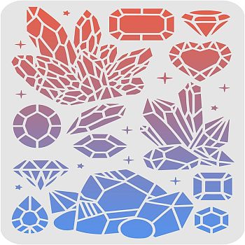 Plastic Reusable Drawing Painting Stencils Templates, for Painting on Fabric Tiles Floor Furniture Wood, Rectangle, Diamond Pattern, 297x210mm