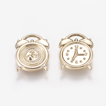 Alloy Clock Pendants, Long-Lasting Plated, Light Gold, 18x14x3mm, Hole: 1mm
