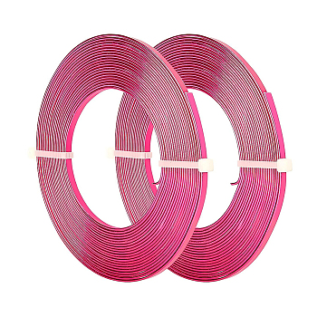 Aluminum Wire, Flat Craft Wire, Bezel Strip Wire for Cabochons Jewelry Making, Camellia, 3x1mm, about 5m/roll