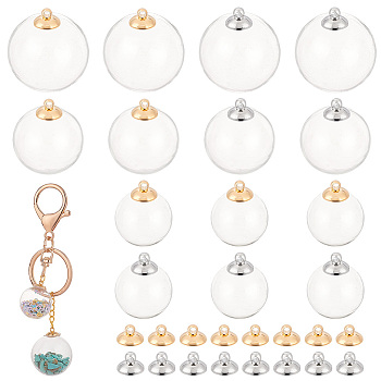 Elite DIY Glass Globe Ball Wish Bottle Pendant Making Kit, Clear, 8~30x6~30mm, Hole: 1~5mm