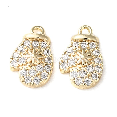 Real 18K Gold Plated Clear Clothes Brass+Cubic Zirconia Charms