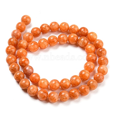 Natural Orange Calcite Dyed Beads Strands(G-P503-8MM-11)-3