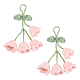 2Pcs Crochet Lily of The Valley Polyester Car Hanging Pendant(HJEW-FG0001-14B)-1