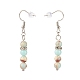 Gemstone Round Beaded Dangle Earrings(EJEW-JE04873)-5