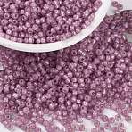 MIYUKI Round Rocailles Beads, Japanese Seed Beads, (RR645) Dyed Dark Rose Silverlined Alabaster, 8/0, 3mm, Hole: 1mm, about 422~455pcs/bottle, 10g/bottle(SEED-JP0009-RR0645)