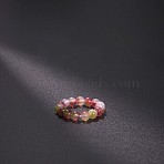 Natural Jade Stretchy Finger Rings, Round, Beads: 4mm, Inner Diameter: Adjustable(FS-WG01730-49)