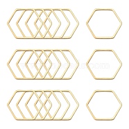 Brass Linking Rings, Hexagon, Light Gold, 20x22.5x1mm, about 1000pcs/bag(KK-S327-03KC)