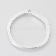 Eco-Friendly Aluminium Pendants, Laser Cut Pendants, Ring, Silver, 53x48.5x2~2.5mm, Hole: 3mm(X-ALUM-Q001-44B)