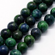 Natural Chrysocolla and Lapis Lazuli Beads Strands, Dyed, Round, 4mm, Hole: 0.6mm, about 95pcs/strand,  14.76 inch(37.5cm)(X-G-I199-37-4mm)