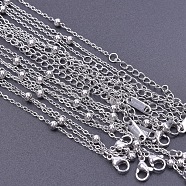 Non-Tarnish 1.6mm Unisex 304 Stainless Steel Satellite Chains Necklaces(WG3336-1)