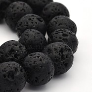 Natural Lava Rock Round Bead Strands, 8mm, Hole: 2.5mm, about 51pcs/strand, 15.7 inch(G-M169-8mm-03B)