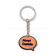 Cartoon PVC Pendant Keychain, with Iron Keychain Findings, Word, 8.2cm(KEYC-U001-01H)