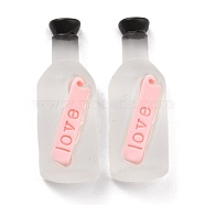 Translucent Resin Cabochons, Ocean Theme, Drift Bottle with Word love, WhiteSmoke, 31x11x8.3mm(RESI-C010-07)