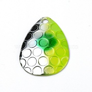Iron Fishing Gear, Fishing Noise Accessories, Lime, 27.5x21x3mm, Hole: 2mm(FIND-WH0070-44K)