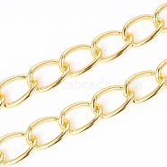 Iron Twisted Chains, Unwelded, with Spool, Oval, Golden, 14.3x10x1.8mm, about 164.04 Feet(50m)/roll(CH-1.8DK-G)