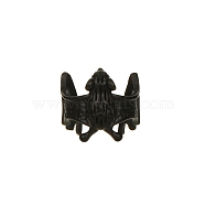 Brass Cuff Earrings, Bat, Black, 10mm(PW-WGFCFE9-01)