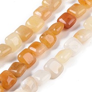 Natural Topaz Jade Beads Strands, Square, 8.5x8.5x5mm, Hole: 1.6mm, about 50pcs/strand, 16.34''(41.5cm)(G-M435-A10-01)