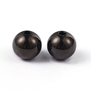 Round 304 Stainless Steel Beads, Electrophoresis Black, 10mm, Hole: 2mm(X-STAS-L176-11)