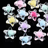 Transparent Acrylic Beads, Bead in Bead, Star, Mixed Color, 11x11.5x7mm, Hole: 2mm(X-TACR-N011-001A-01)