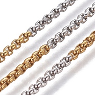 304 Stainless Steel Box Chains, Unwelded, Golden & Stainless Steel Color, 2x2x1mm(CHS-P007-03GP-02)