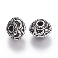 Antique Silver Tone Acrylic Beads, Large Hole Beads, Bicone, 15x21mm, Hole: 5mm(X-PACR-S206-86AS)