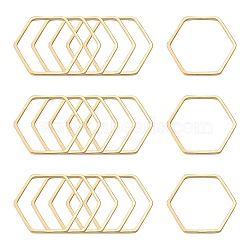 Brass Linking Rings, Hexagon, Light Gold, 20x22.5x1mm, about 1000pcs/bag(KK-S327-03KC)